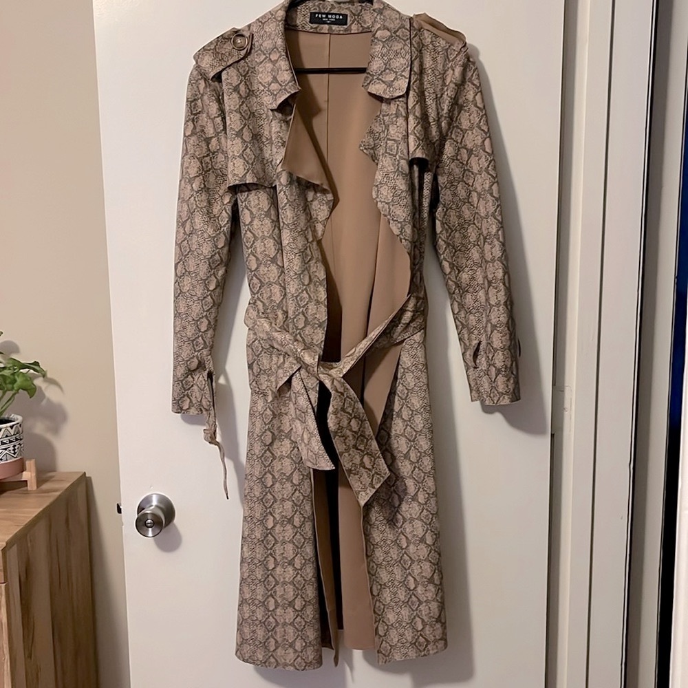 Few Moda Faux Suede Trench Coat